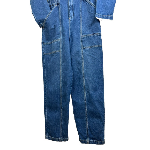 UNIVERSAL THREAD Jumpsuit Womens Size 6 Blue Denim Long Sleeve Pockets Collared - Picture 4 of 16